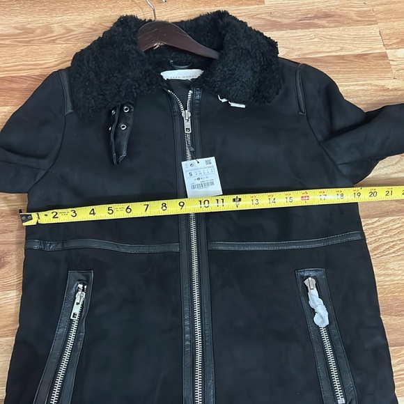 ZARA LONG FAUX SUEDE COAT JACKET size S - Picture 5 of 16